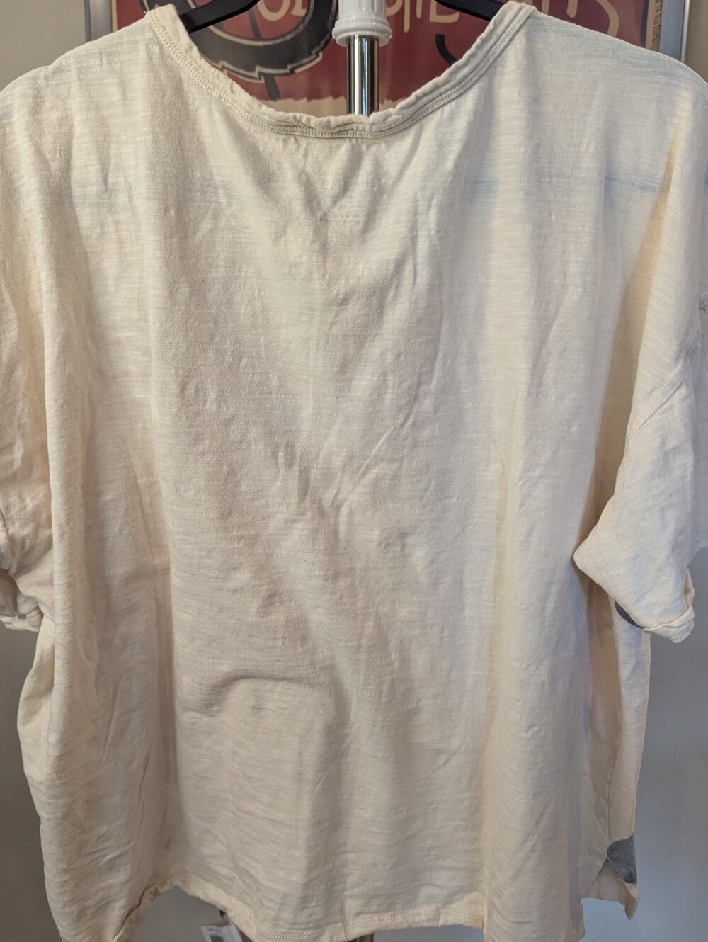$22 Anthropologie Pilcro Women's XL Butterfly Graphic Cotton Notched Hem Tee EUC - Picture 4 of 8